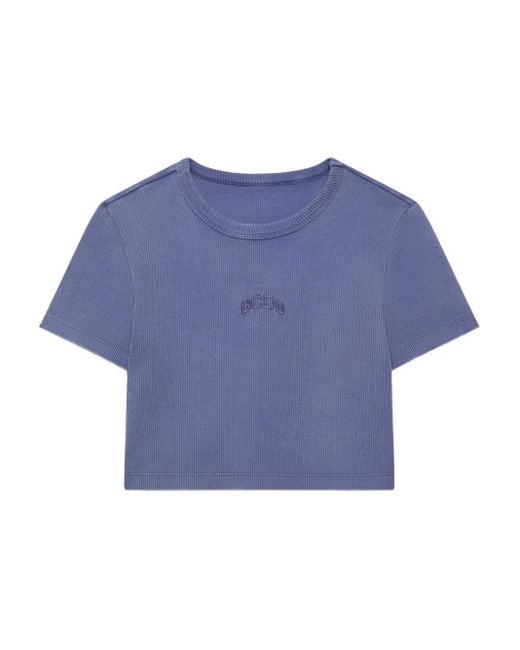 Gcds Lounge Logo クロップド Tシャツ Blue