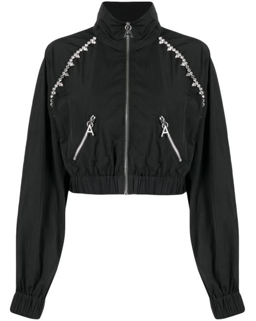 Area Black Crystal-embellished Zip-up Jacket