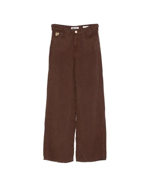 Lois Brown High-Waisted Trousers