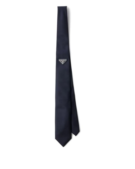 メンズ Prada トライアングルロゴ ネクタイ Blue