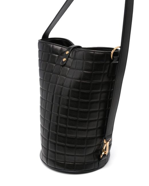 Saint Laurent Black Cecile Leather Bucket Bag