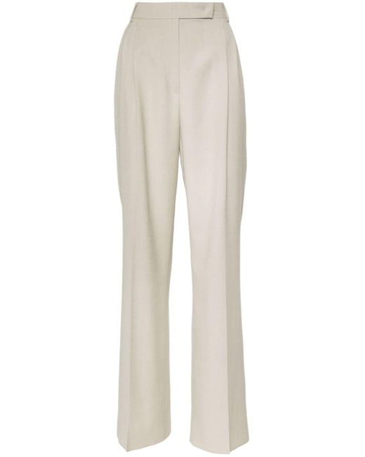 Max Mara White Durante High-waist Wide-leg Trousers