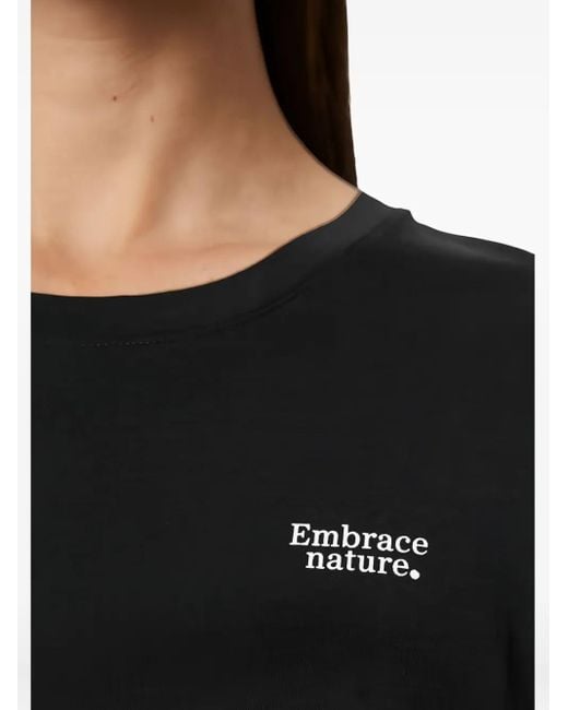 Marc O' Polo Black Slogan-Print Cotton T-Shirt