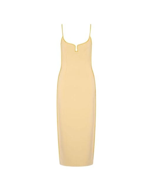 Paris Georgia White Marlo Contrast-Trim Midi Dress