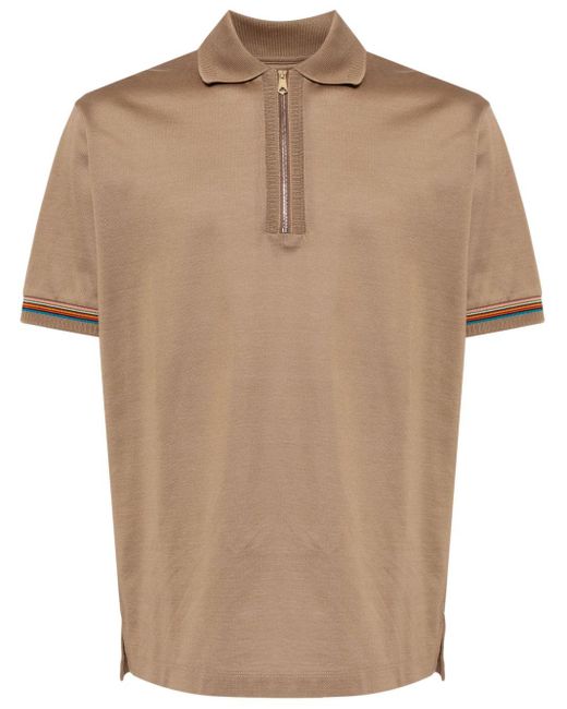Paul Smith Natural Artist-stripe Cotton Polo Shirt for men