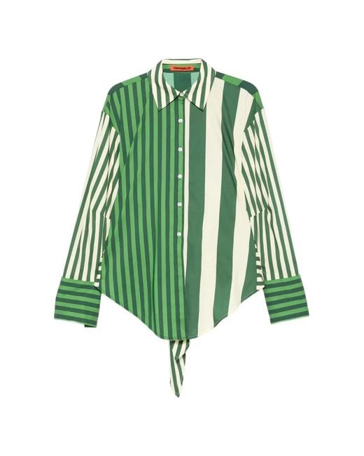 Simon Miller Green Loch Striped Button-Up Shirt