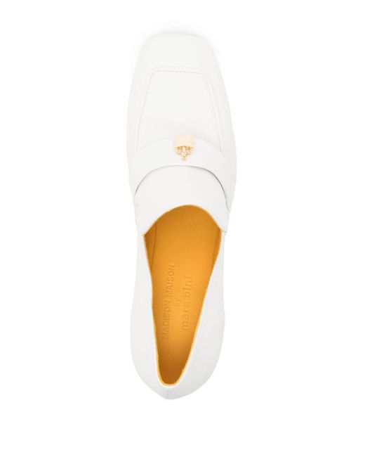 Zapatos Lock con tacón de 70 mm Madison Maison de color White