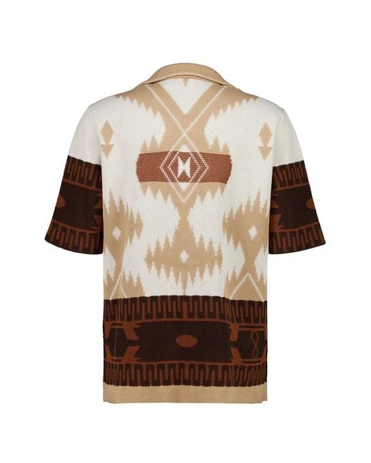 Alanui White Patterned Piqué Shirt for men