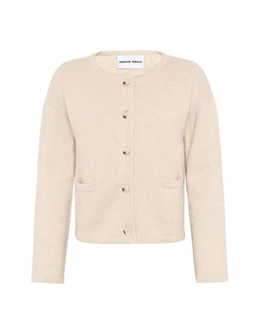 EMERSON RENALDI White Button-Up Patch-Pocket Cardigan