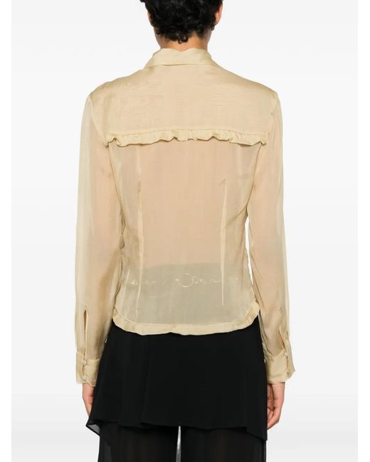 Paloma Wool Natural Eralda Ruffled Sheer Shirt