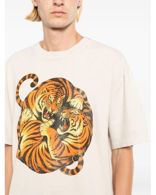 Melt White Cotton Printed T-Shirt for men