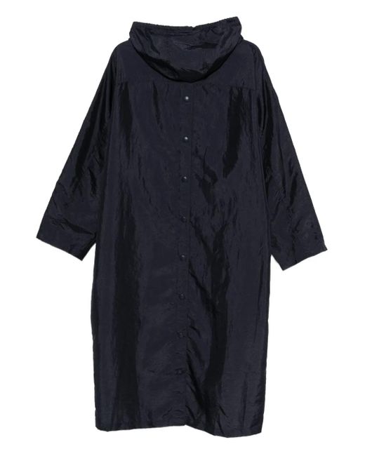 Tibi Blue Hooded Button Coat