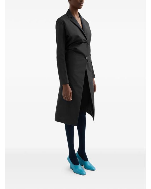 Jil Sander Black Technical Faille Coat
