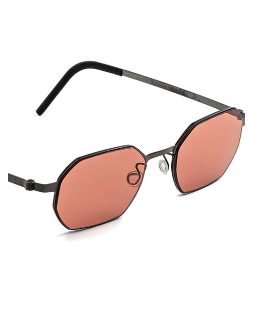 Lindberg Pink Geometric-Frame Sunglasses