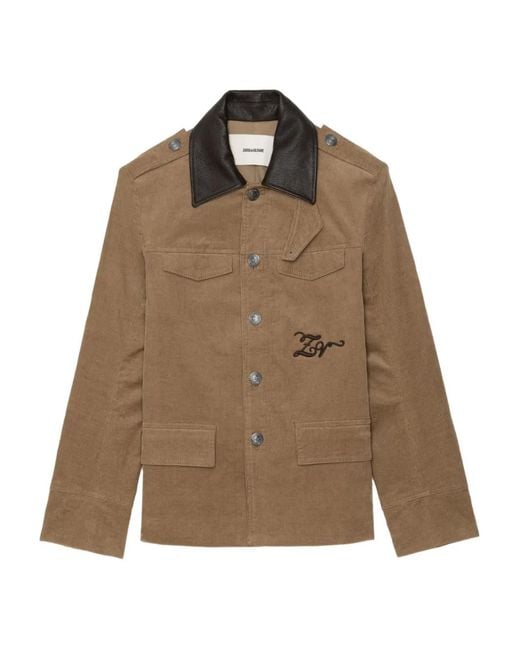 Zadig & Voltaire Brown Veram Jacke Mit Cordstickerei