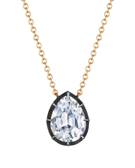Fred Leighton Metallic 18kt Yellow Gold Collet Solitaire Topaz Necklace