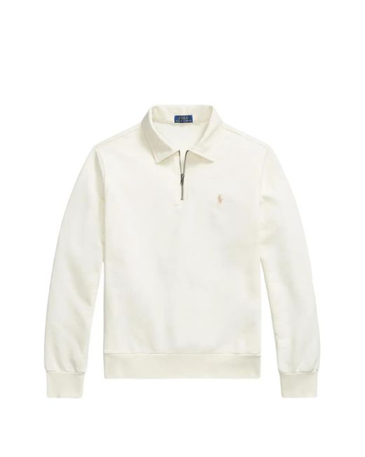 Polo Ralph Lauren Quarter-Zip Logo-Embroidered Polo Shirt in White