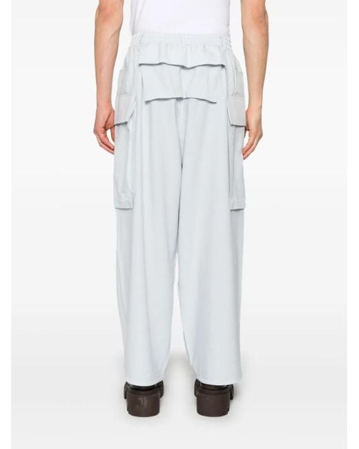 Y-3 White Wide-Leg Cargo Pants