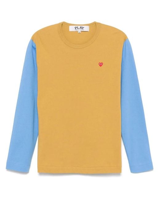 COMME DES GARÇONS PLAY Yellow Mini Heart-Patch T-Shirt