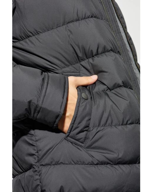 Woolrich Gray Zipped Quilted Jacket for men
