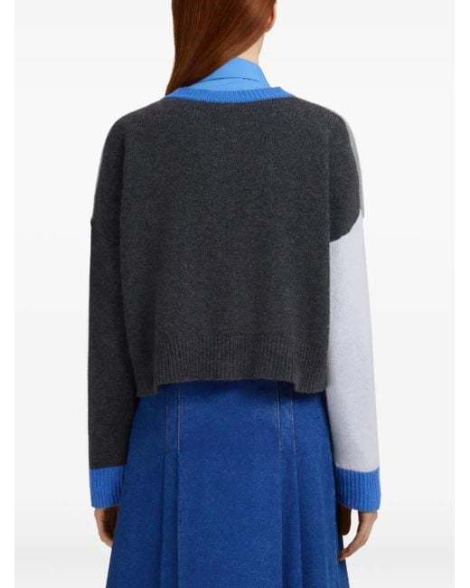 Marni Blue Colour Block Cardigan