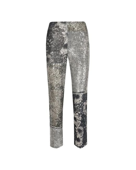 Maison Margiela Gray Sequin-Embellished Patchwork Trousers