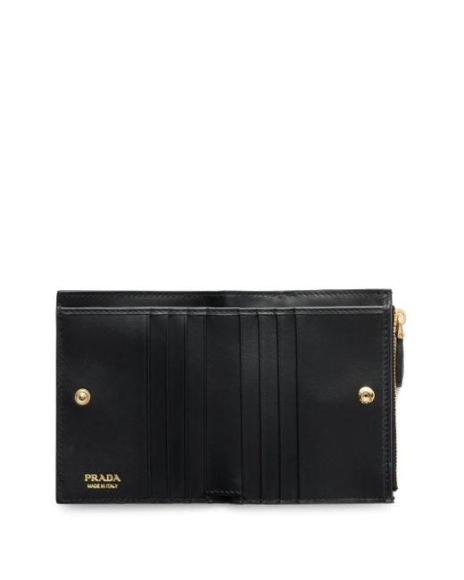 Prada Black Small Textured Leather Wallet