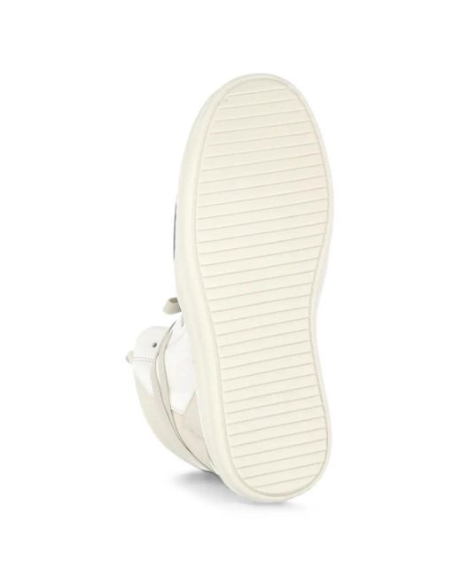 Rick Owens White Geobasket High-Top Leather Sneakers