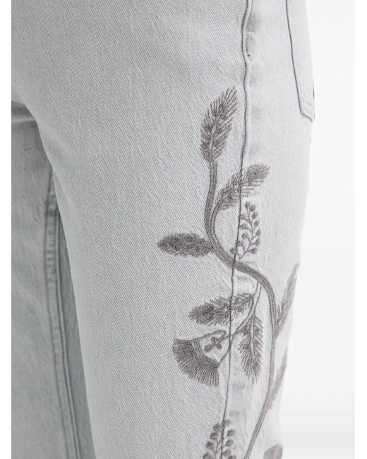INTROPIA Gray Jean Bonnie À Fleurs Brodées