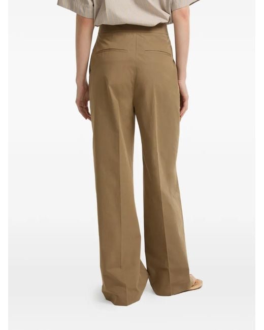 Yves Salomon Natural Wide-Leg Cotton Trousers