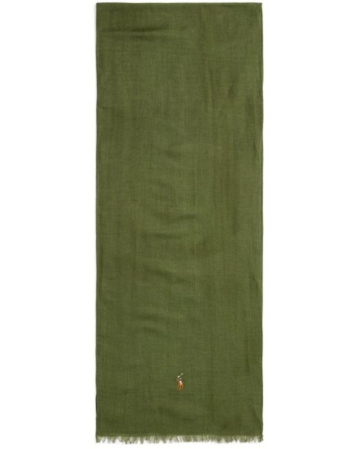 Polo Ralph Lauren Green Polo Pony-embroidery Scarf for men