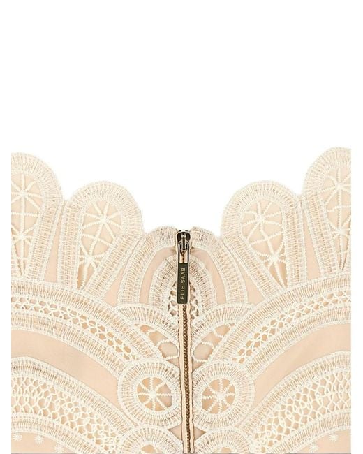 Elie Saab Natural Macramé Scalloped Bralette