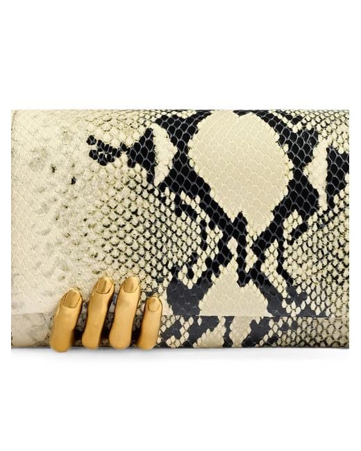 Khaite Metallic Python-Embossed Sculpted Clutch Bag
