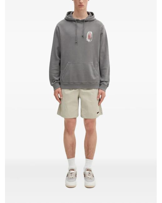 Gramicci Gray Graphic-Print Hoodie for men