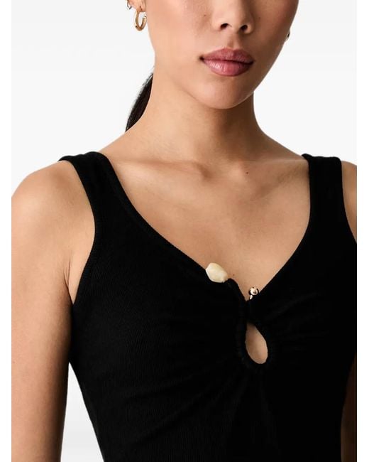 Bardot Black Mason Bead-Embellished Cut-Out Midi Dress