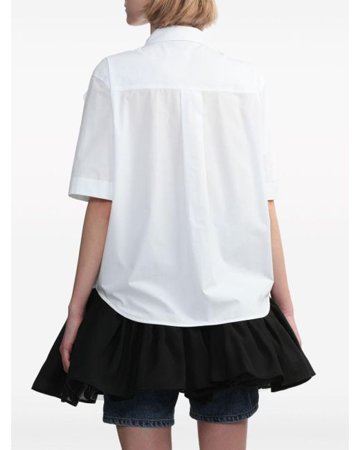 Pushbutton Overhemd Met Tekst in het White