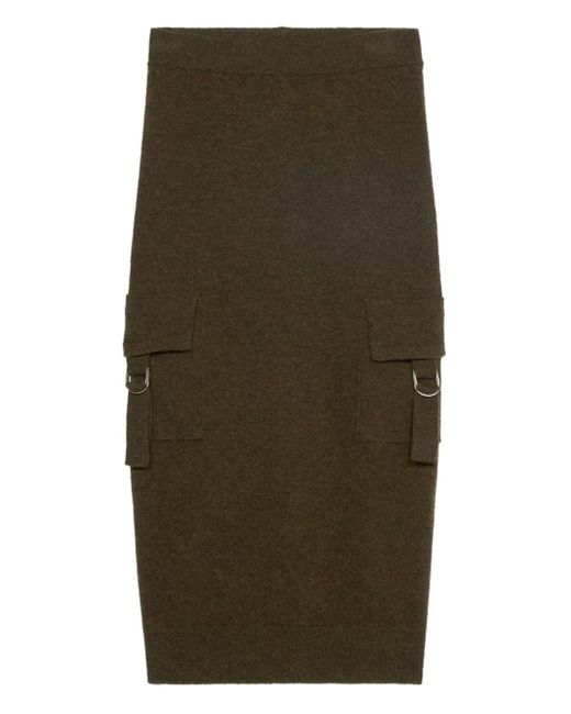 Blumarine Gebreide Midi-Rok Met Cargo Zakken in het Green