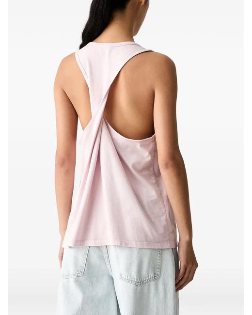 Miss Sixty Pink Bow-Patch Twist-Back Top