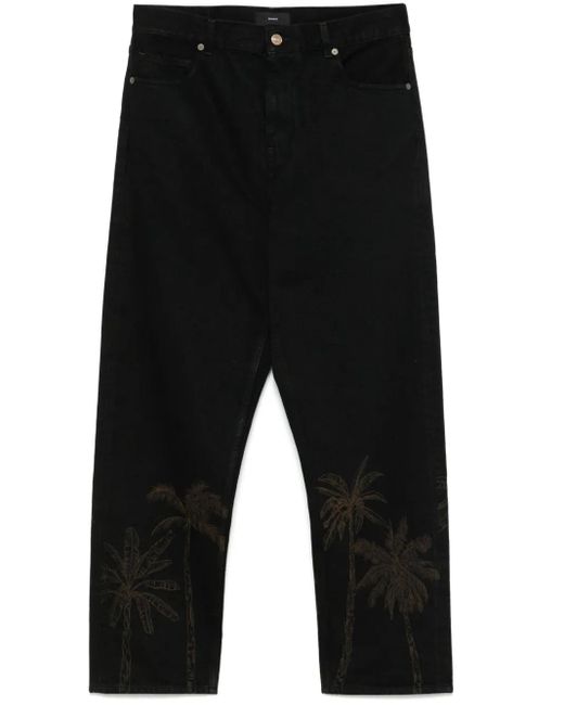 Alanui Black Jungle Toile De Jouy Jeans for men