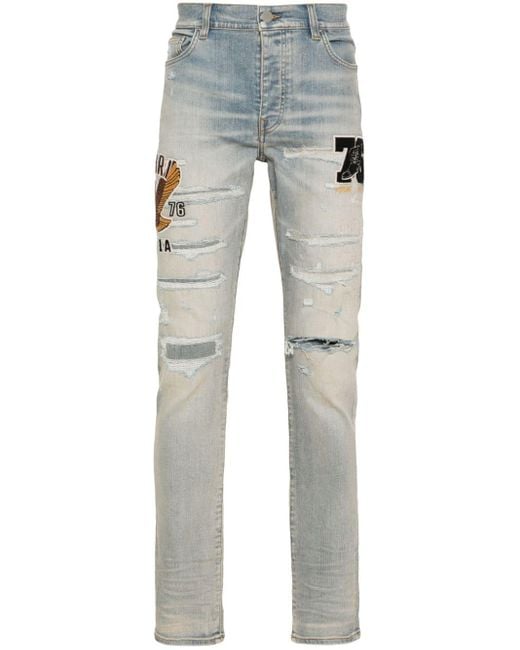 Amiri Skinny Jeans Met Logo-applicatie in het Gray voor heren