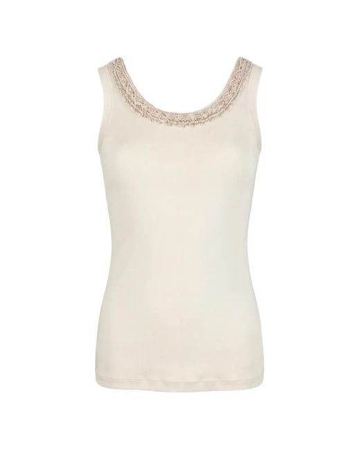 Fabiana Filippi White Bead-Embellished Tank Top