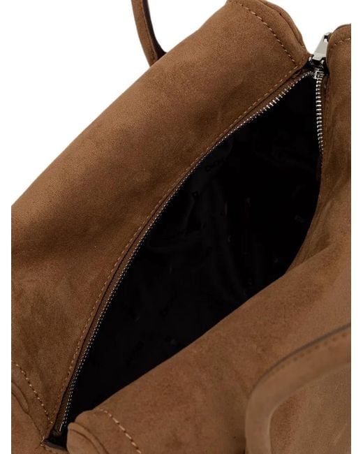 DKNY Brown Amelie Bear-Charm Suede Tote Bag