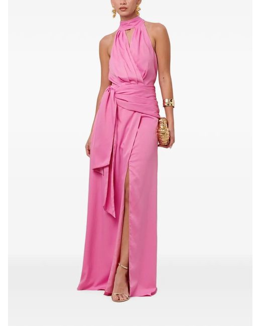 Savel Pink Sleeveless Halterneck Maxi Dress