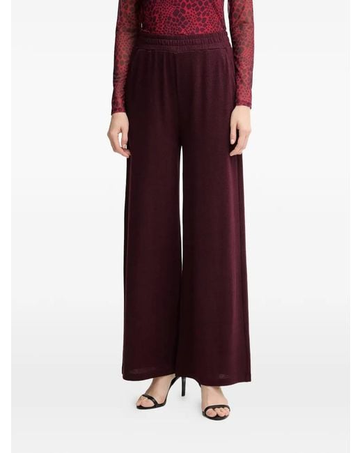 MARC AUREL Red Elasticated Wide Leg Trousers