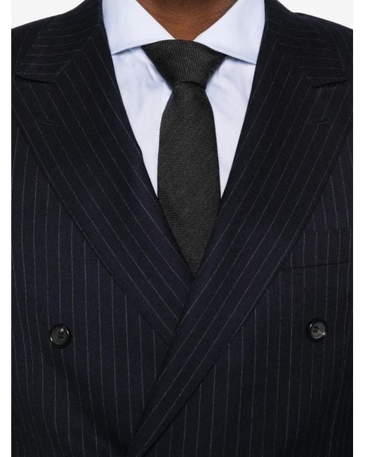 Canali Blue Pinstripe Double-Breasted Suit for men