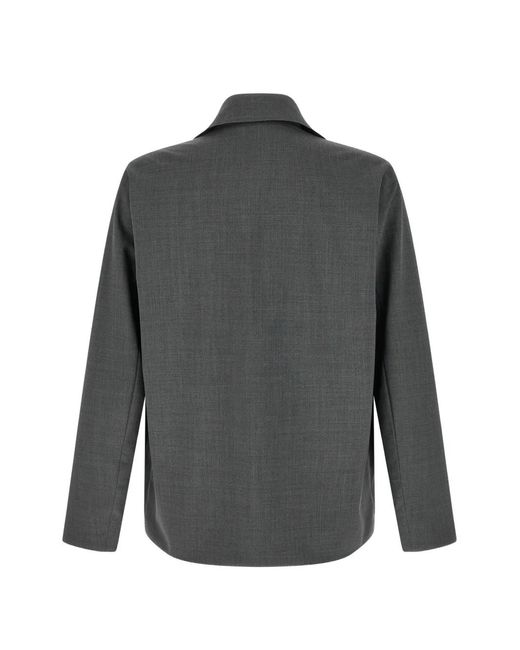 Herno Gray Reversible Patch-Pocket Overshirt for men