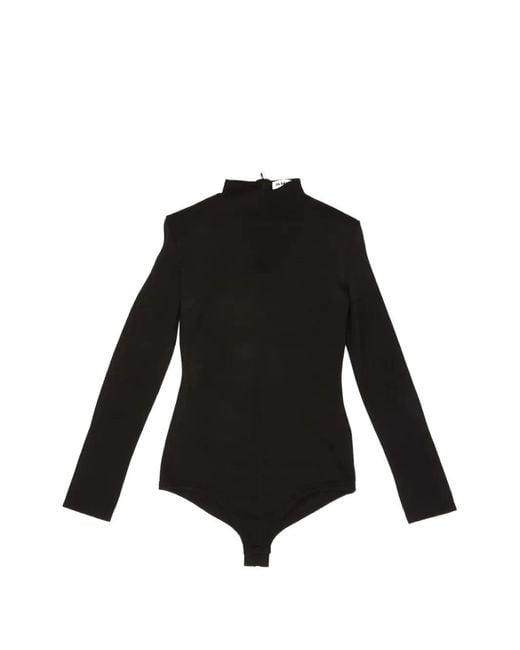Jil Sander Black High-Neck Long-Sleeve Bodysuit