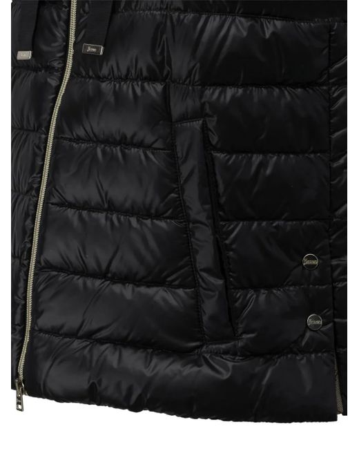 Herno キルティング フーデッドベスト Black