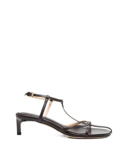 Dear Frances White T-Bar Leather Sandals