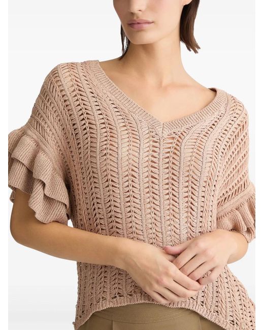 Liu Jo Natural Fine-Knit T-Shirt